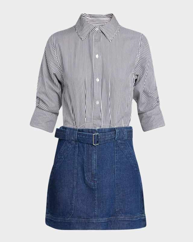 Harlowe Long-Sleeve Combo Dress